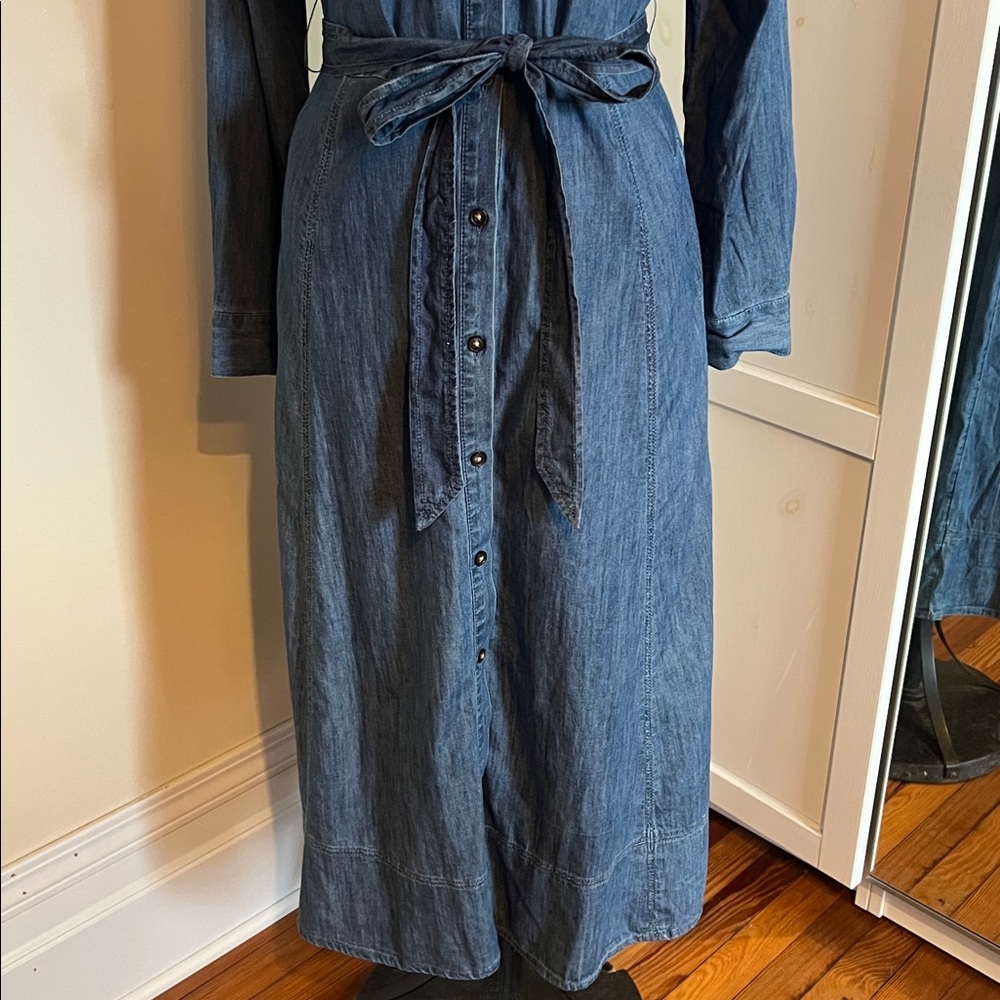 NWOT LOFT Petite Chambray Shirt Dress Size 12P - Picture 5 of 11